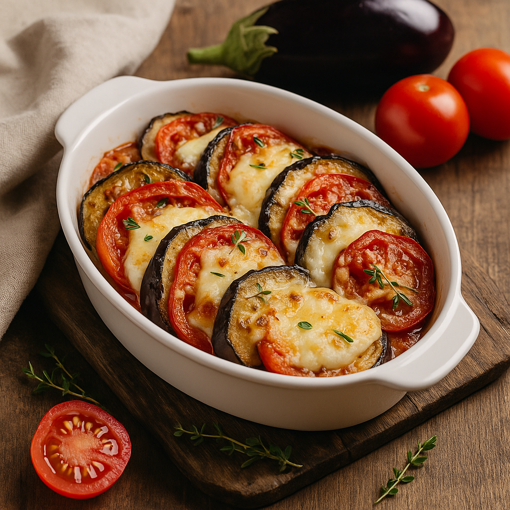 Запечённые баклажаны с сыром и томатами: лето в каждом слое.