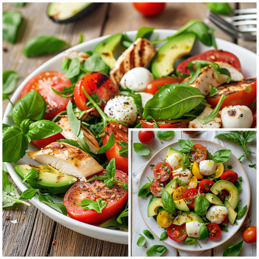 Простой и вкусный салат с моцареллой.