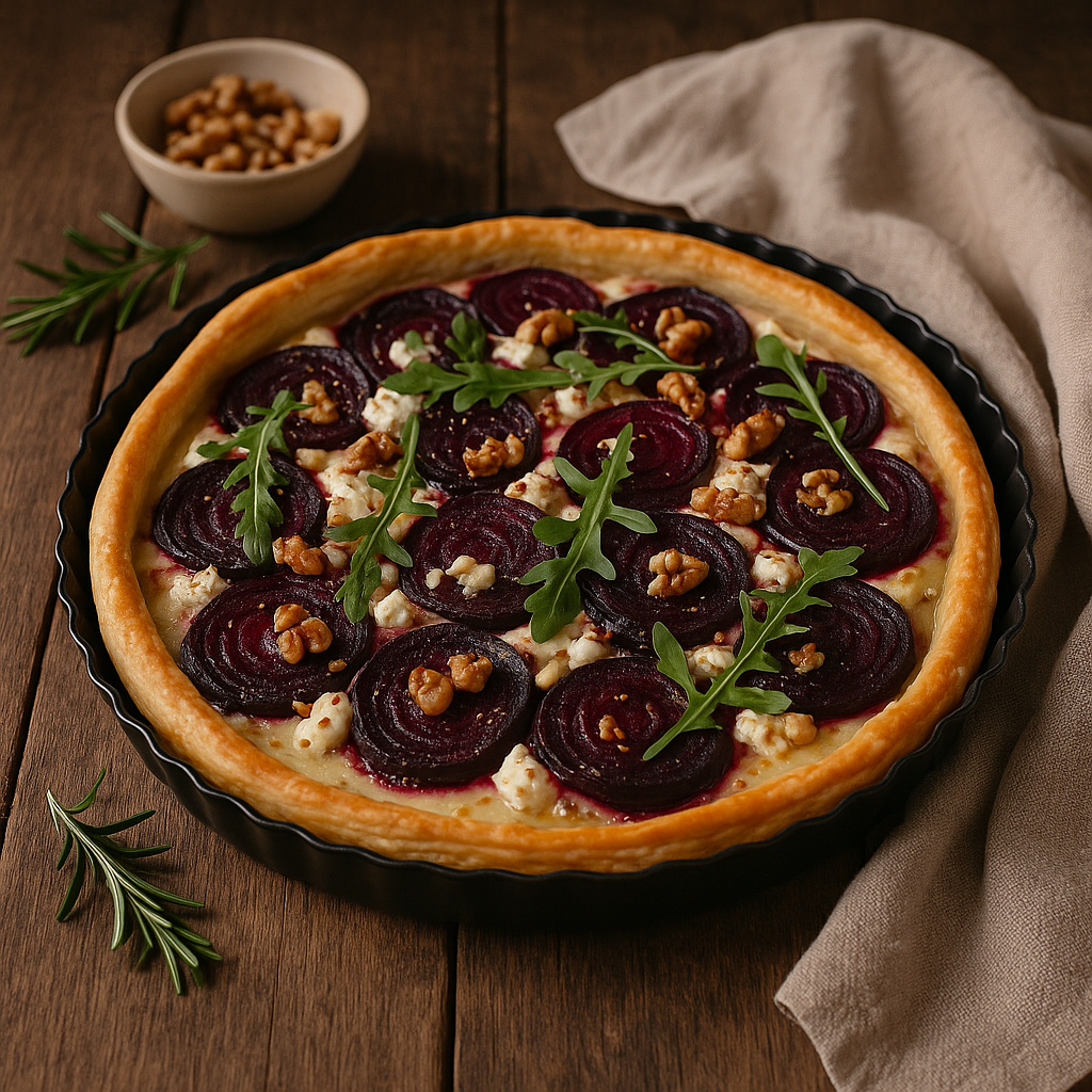 Детальный вид элемент для тарта с козьим сыром и свёклой