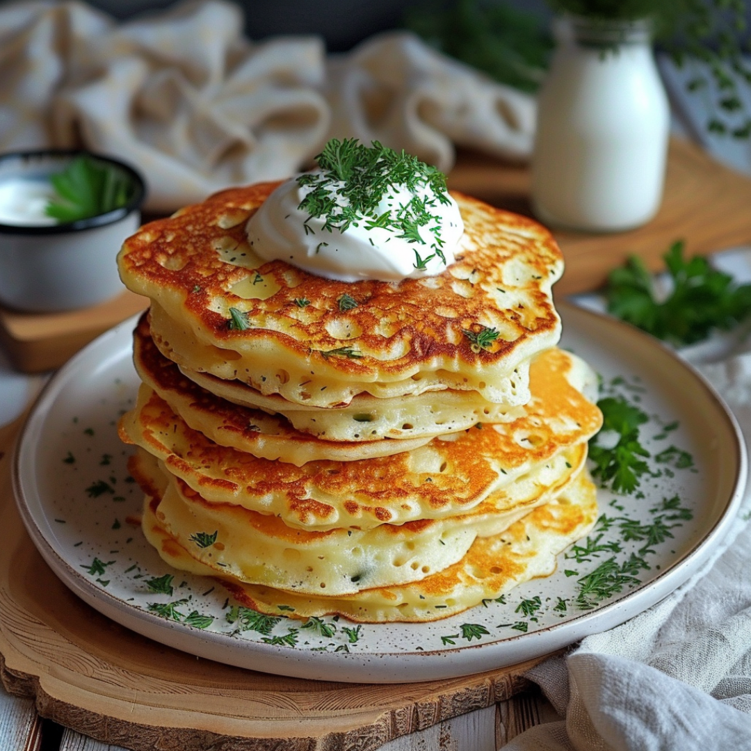 Сырные оладьи.