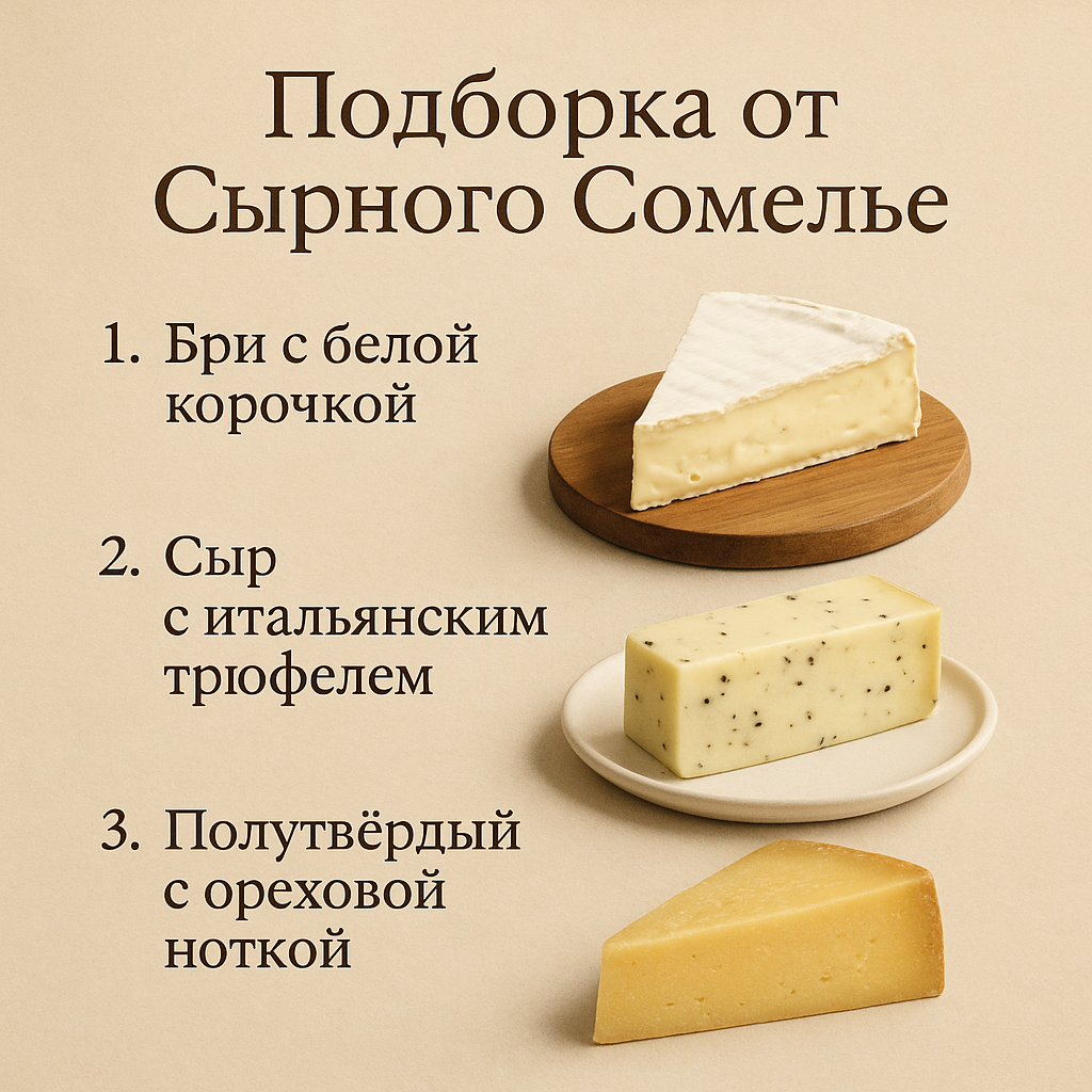 Подборка от Сырного Сомелье: три сыра, которые мы выбираем сами.