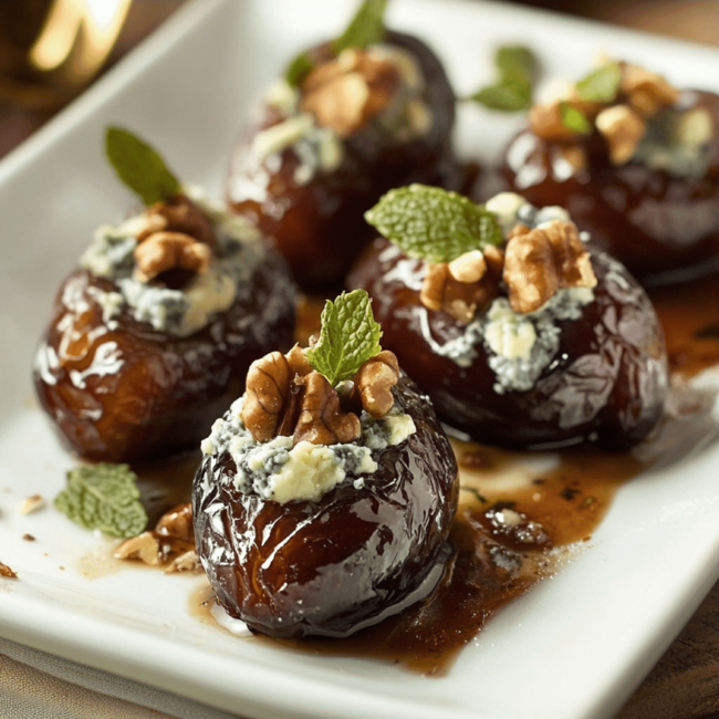 Простая закуска. Финики с горгонзолой