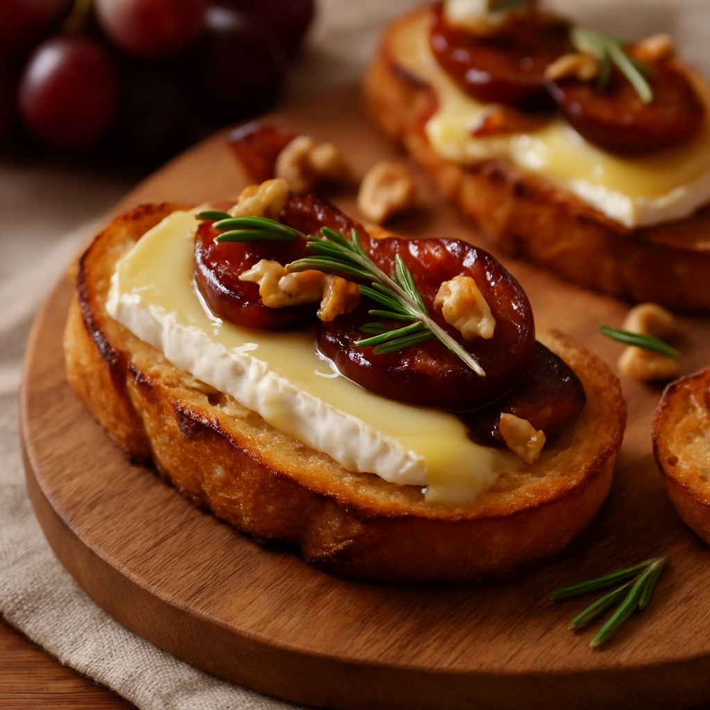 Бри в брускетте — просто, изысканно, божественно.