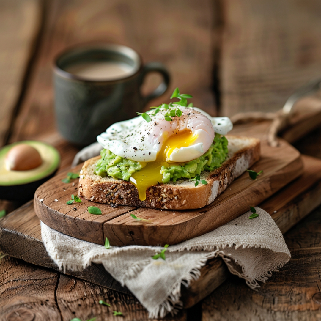 Готовый тост с моцареллой и яйцом пашот — сливочный сыр, авокадо, идеальное яйцо