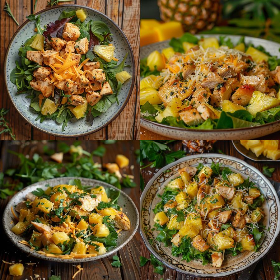 Вкусный и Оригинальный Салат с Ананасами, Курицей и Сыром.