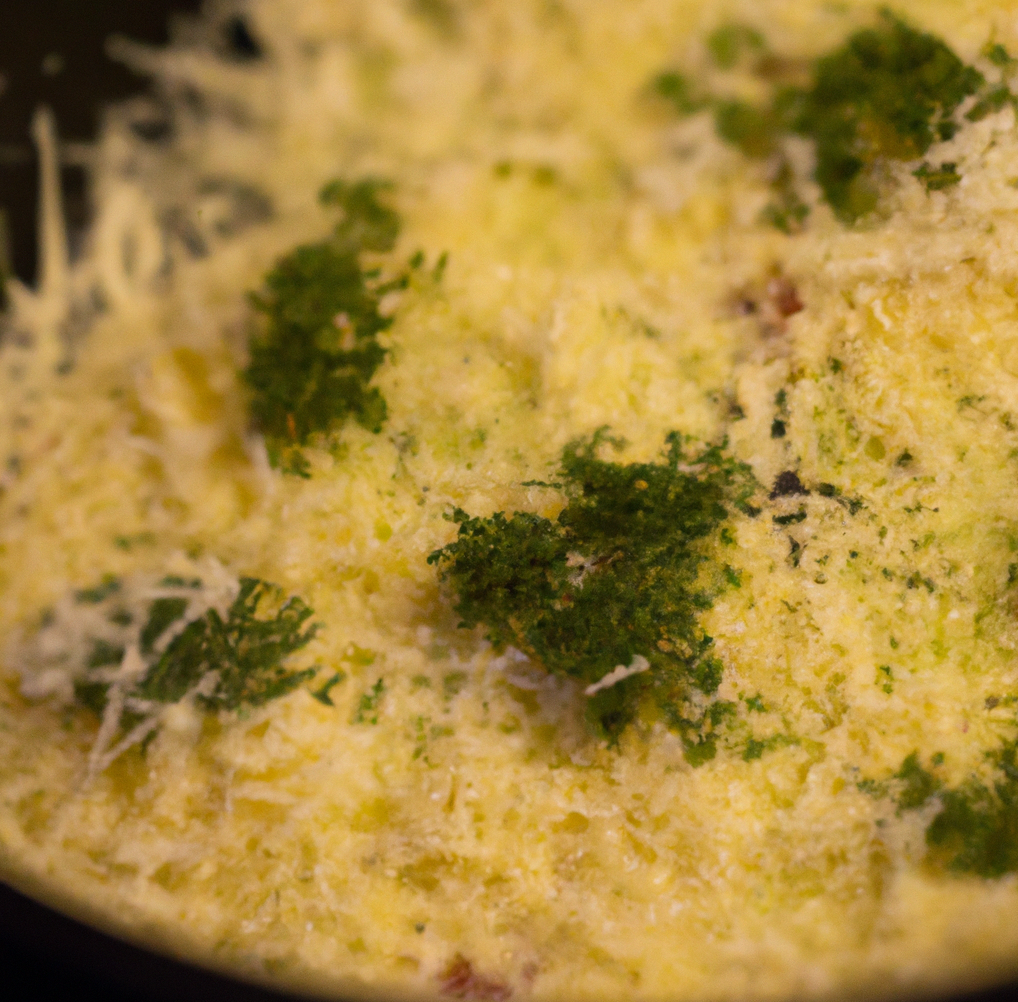 DALL·E 2023-04-05 15.31.50 - grated cheese and garlic in the oven with herbs.png
