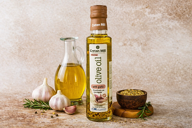 Масло оливковое нераф. с чесноком "Cretan Mill" 250мл