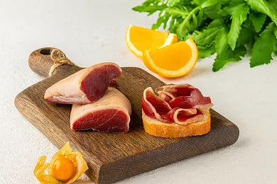 Утиная грудка с/в с апельсином и ромом, ТМ Карнеззо, нарезка 70г