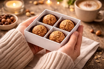 Набор 4 сырных конфет с Брюностом «Larka Chocolates»