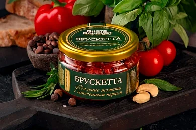 Брускетта из вяленых томатов с запеченным перцем, Густо Гурмэ 180г
