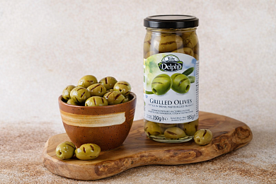 Оливки гриль без косточек в рассоле "Delphi" 350г