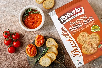 Хлебцы Брускеттине с томатом и базиликом "Roberto" 100г