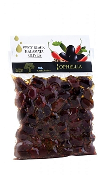 Оливки Каламата со специями Ophellia 250г, вакуумный пакет