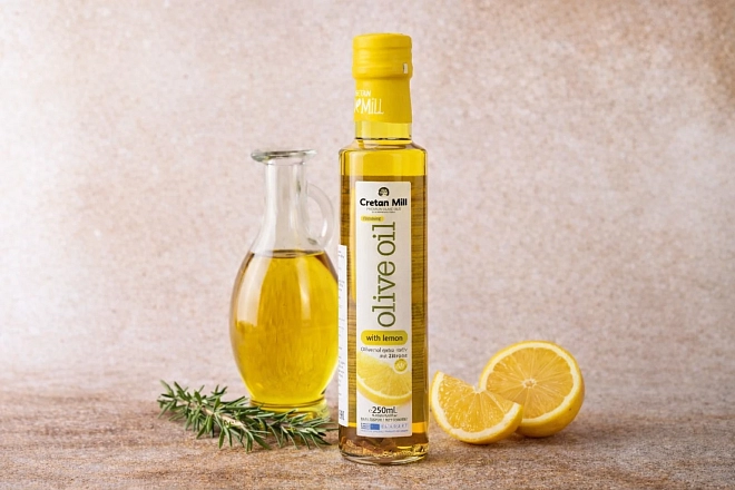 Масло оливковое нераф. с лимоном «Cretan Mill» 250мл